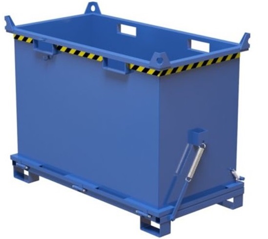 Tilting container with opening bottom VBB 100 1000L 1000kg RAL5010 - Storit