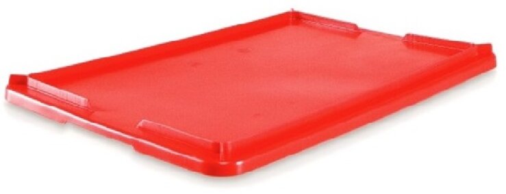 Plastic box lid 600×400 mm, red - Storit