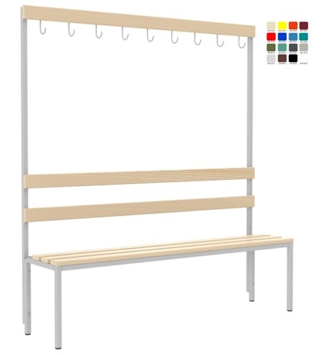 Bench Storit with 9 hooks, onesided 1500×1650 mm, RAL7035 - Storit