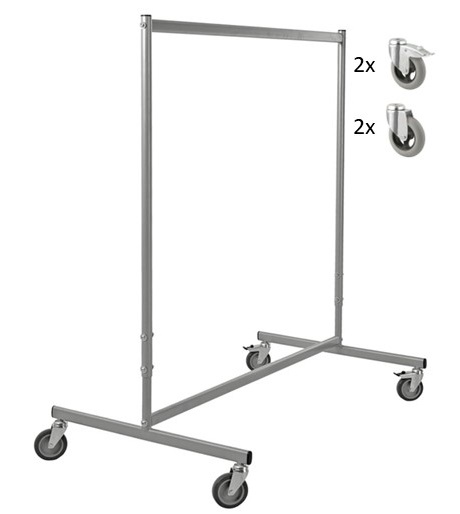Clothes rack with wheels 1180x710x1830 mm, brakes - Storit