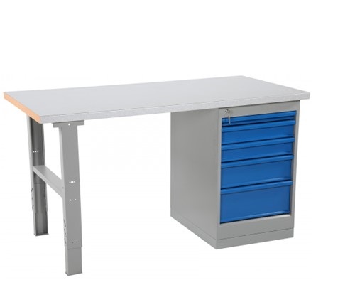 Työpöytä ESW 1600x800x903 mm, teräspäällys - Storit