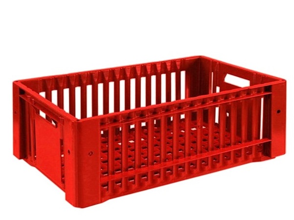 Plastic box 600x400x230 mm, Virgin red, perforated - Storit