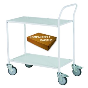 Platform trolley, 2 levels, white with handle - Storit