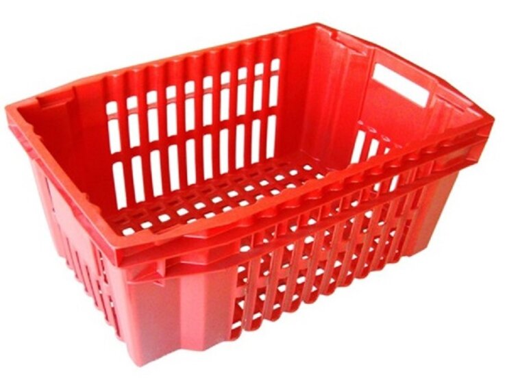 Plastic box 600x400x285 mm, Virgin red, perforated - Storit