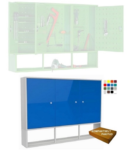 Tool cabinet on wall Storit Szw122 800x1200x200 mm, RAL7035/5010 - Storit