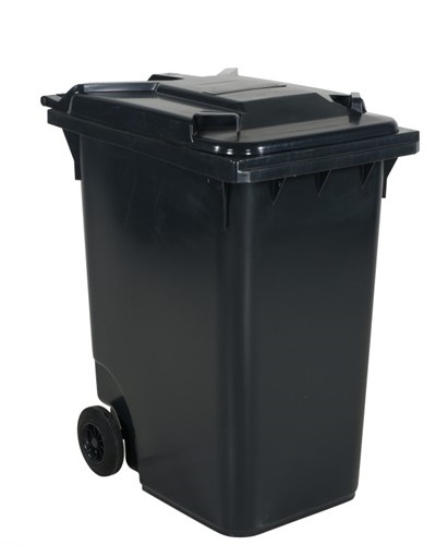 Waste container with wheels 360 L, grey lid - Storit