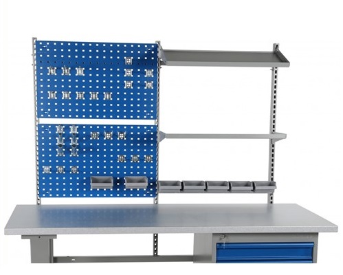 Perforated panels with accessories for work tables in 2000 mm width - Storit
