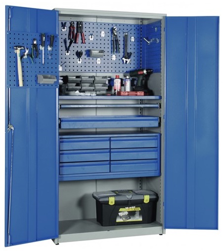 Tool cabinet Strong 2000x1020x540 mm, grey/blue - Storit