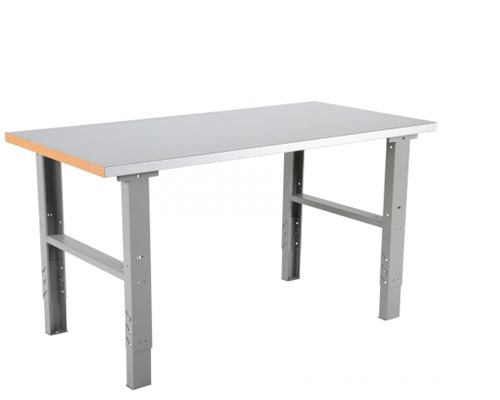 Työpöytä ESW 1600x800x740-1015 mm, teräspäällys - Storit