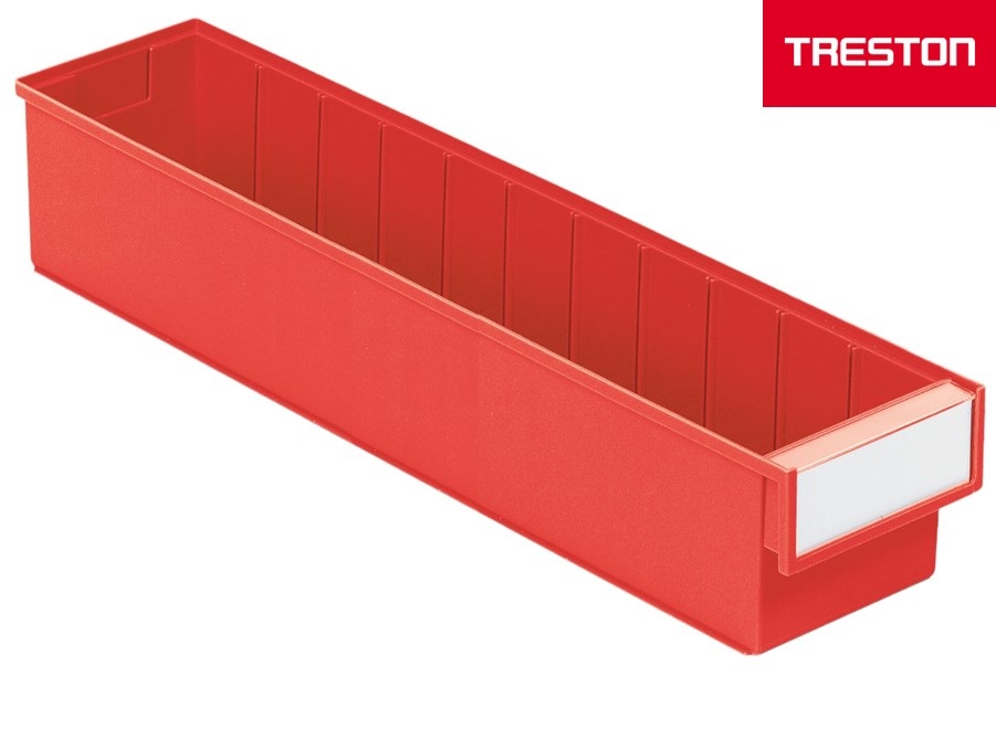 Shelf bin 600x132x100 mm, 6015 red - Storit