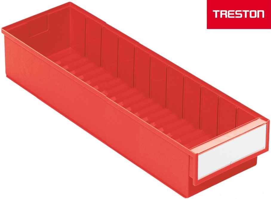 Shelf bin 600x186x82 mm, 6020 red - Storit