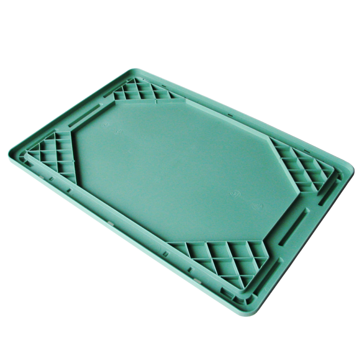 Tellus transport box lid 600 x 400 x 27 mm, green - Storit