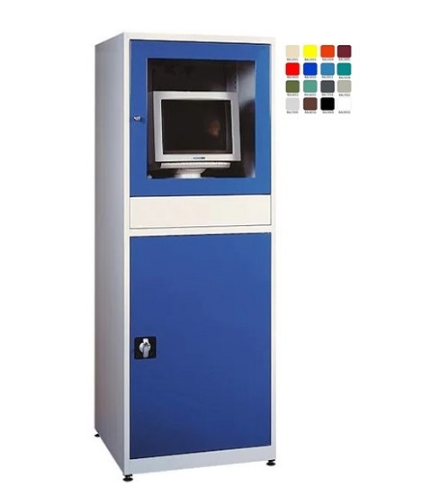 Computer cabinet Storit SmK 1a, RAL7035/5010, for up to 23″ screen - Storit