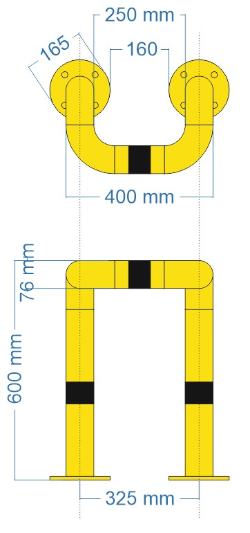 Трубчатое ограждение с выступающей верхней частью Ø 76x250x600 мм - Storit