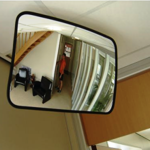 Curved rectangular mirror MP 68, black frame - Storit