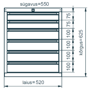 Drawer box for Swt series work workshop benches, model O - Storit