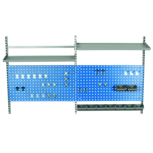 Perforated panel with accessories for 2000mm workshop tables - Storit