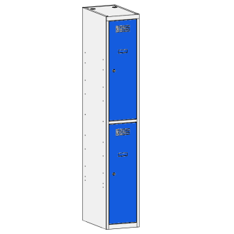 Compartment locker 1x300mm x2, RAL7035/5010 - Storit