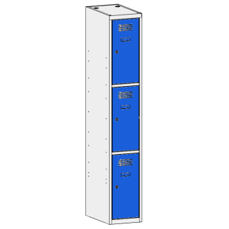 Compartment locker 1x300mm x3, RAL7035/5010 - Storit