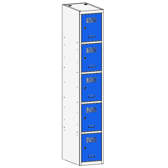 Compartment locker 1x300mm x5, RAL7035/5010 - Storit