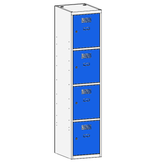 Compartment locker 1x400mm x4, RAL7035/5010 - Storit