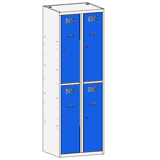 Compartment locker 2x300mm x2, RAL7035/5010 - Storit