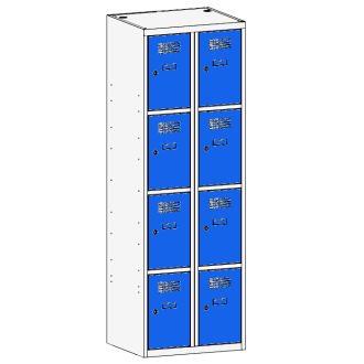 Compartment locker 2x300mm x4, RAL7035/5010 - Storit