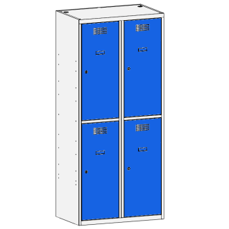 Шкаф для хранения вещей 2×400мм x2, RAL7035/5010 - Storit