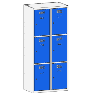 Compartment locker 2x400mm x3, RAL7035/5010 - Storit