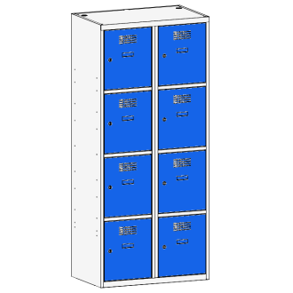 Compartment locker 2x400mm x4, RAL7035/5010 - Storit