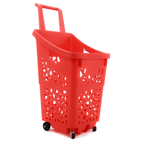 Пластиковая корзина для покупок 60 л, красная - Storit