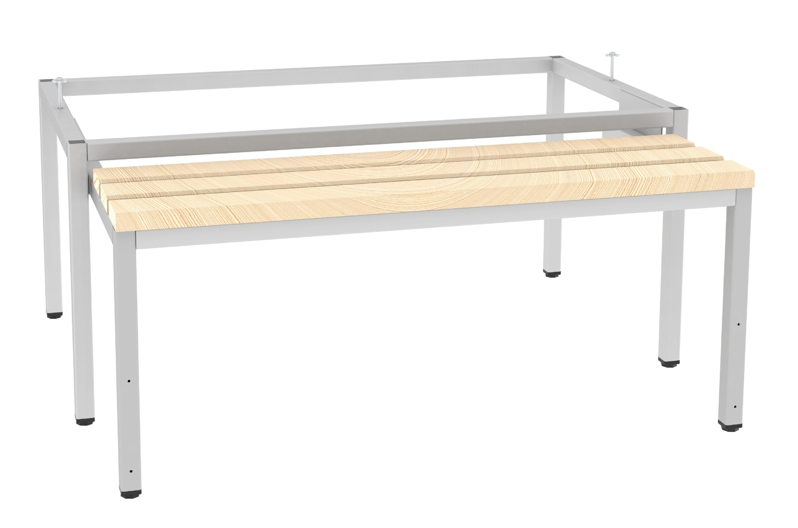 Foot frame Storit with a pull-out bench 900 mm, RAL7035 - Storit