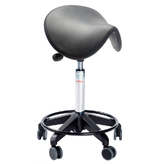Dalton PU-Octopus saddle chair with wheels, 610-800mm, PU foam - Storit