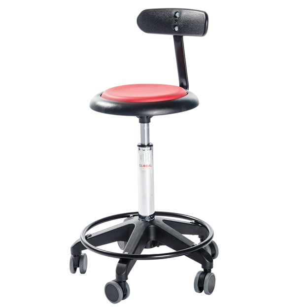 Octopus Micro 540-730mm, red, with back rest and foot rest ring - Storit