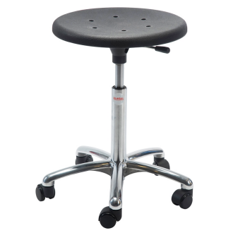 Sigma-Alu50 stool 470-650mm with castors, PU foam - Storit