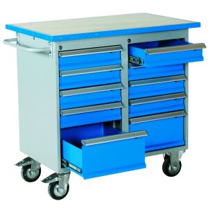 TT 30 work workshop bench with wheels, 2×5 drawers - Storit