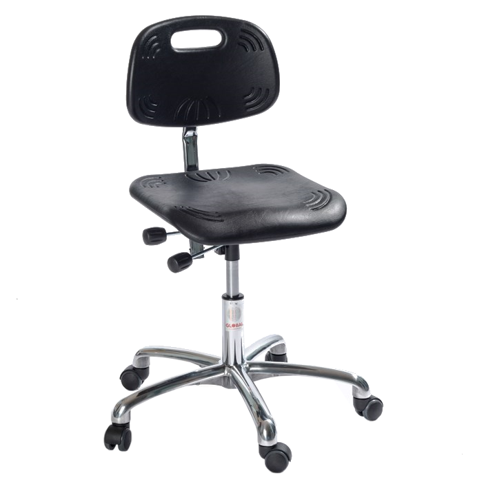 Classic Alu chair with castors, 520-650mm, PU foam - Storit