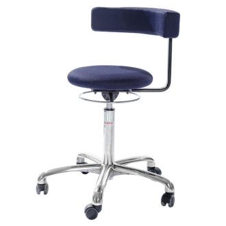 Saturn work chair with castors, 490-690mm, fabric - Storit