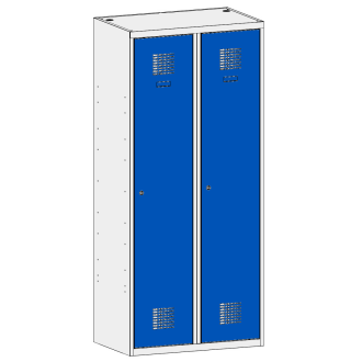 Шкаф для одежды 2×400мм, RAL7035/5010 - Storit