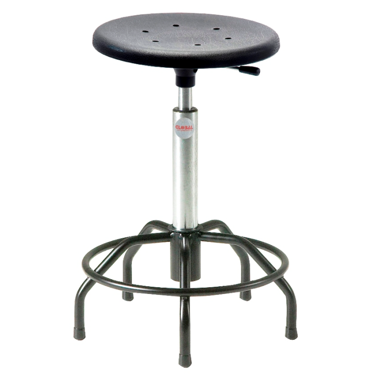 Sigma-Spider work stool, 540-730mm, PU foam, with foot rest ring - Storit