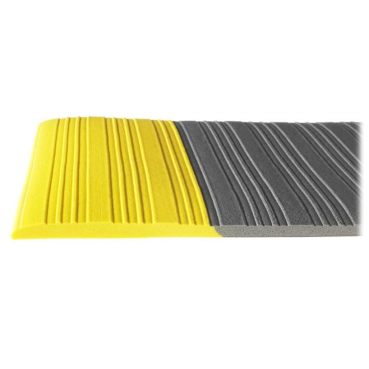 Work place foot mat, W910xL1000mm, yellow warning edge - Storit