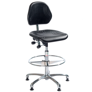 Рабочий стул Comfort Alu, 700-960 мм, полиуретановая пена, с кольцом для ног - Storit