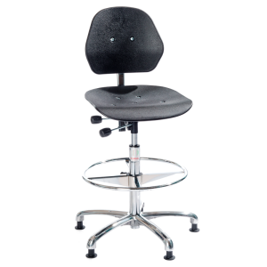 Solid Alu work chair, 700-960mm, plastic, with a foot rest ring - Storit