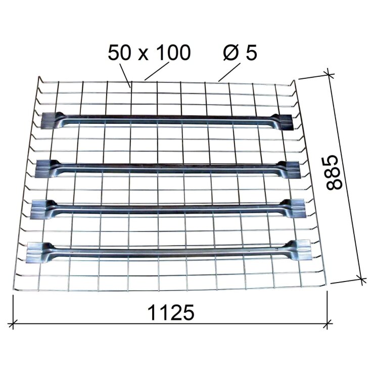 Wire mesh 1100x890mm,1000kg, Zn, Premium - Storit