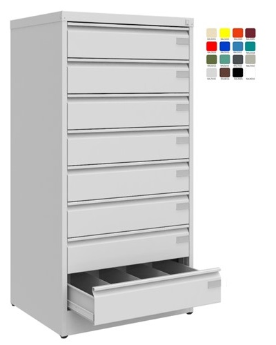 Filing cabinet Storit Szk303Lx 1282x775x633 mm, 4xA6, RAL7035/7035 - Storit
