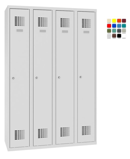 Wardrobe locker 4x300mm, RAL7035/7035 - Storit