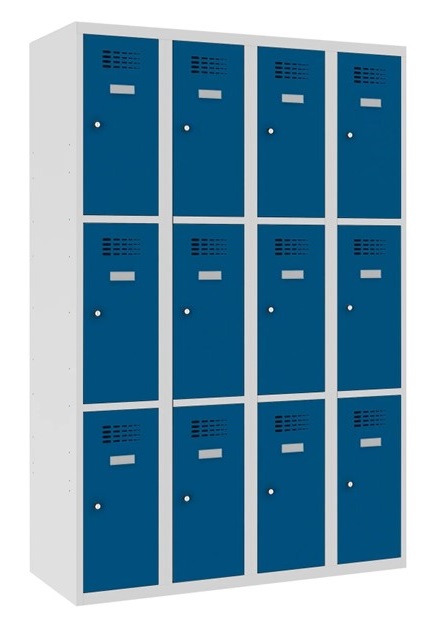 Compartment locker Storit 4x300mm x3, RAL7035/5010 - Storit