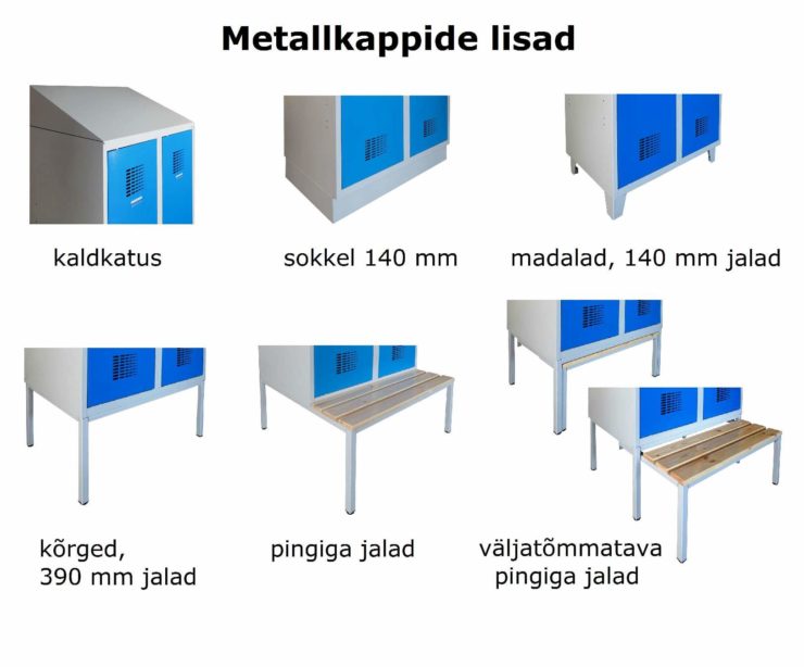 Lokerokaappi Storit 4x300mm x2, RAL7035/5010 - Storit