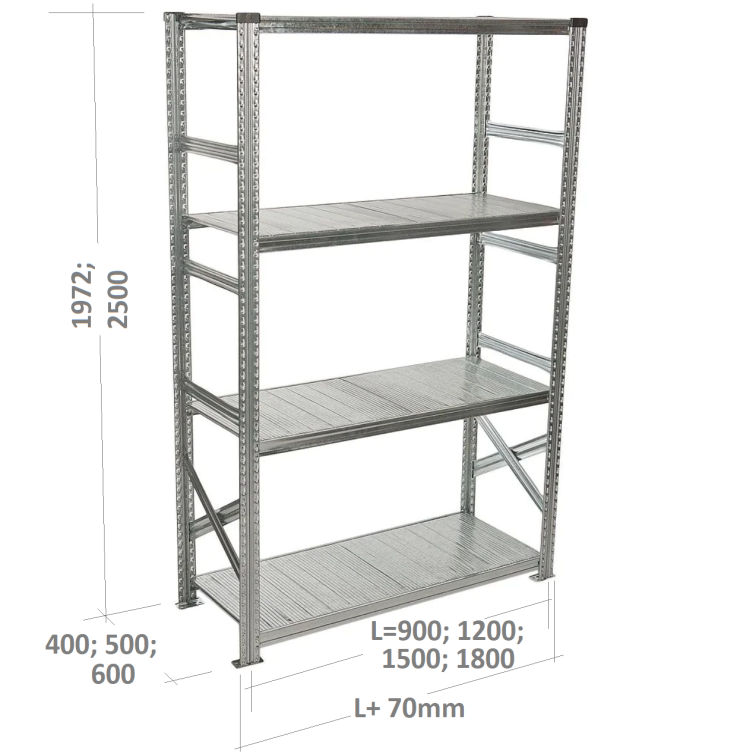 Light shelf Super 1-2-3. Assemble a shelf of the right size. - Storit