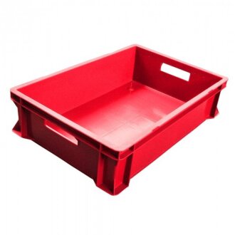 Euro box 600 x 400 x 150 mm, 25 L, red, Regrind - Storit
